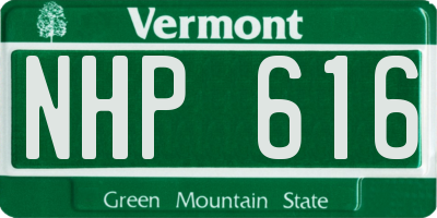 VT license plate NHP616