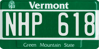 VT license plate NHP618