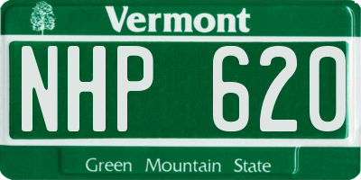 VT license plate NHP620