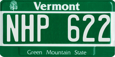 VT license plate NHP622
