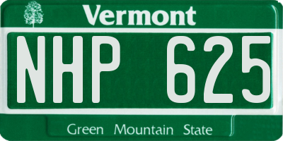 VT license plate NHP625