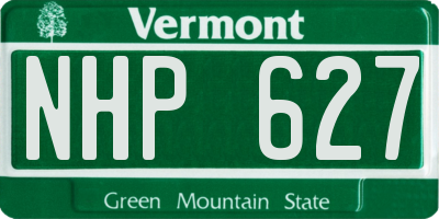 VT license plate NHP627