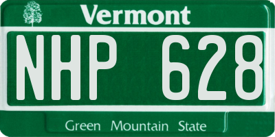 VT license plate NHP628