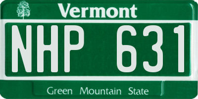 VT license plate NHP631