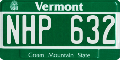VT license plate NHP632