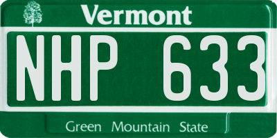VT license plate NHP633