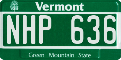 VT license plate NHP636