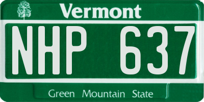 VT license plate NHP637