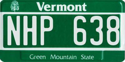 VT license plate NHP638