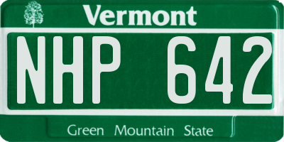 VT license plate NHP642