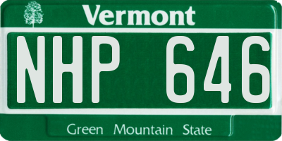 VT license plate NHP646