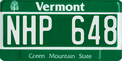 VT license plate NHP648
