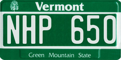 VT license plate NHP650