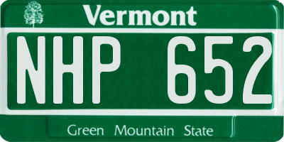 VT license plate NHP652