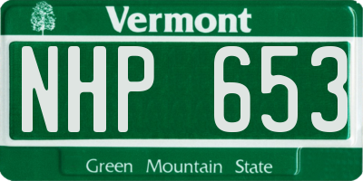 VT license plate NHP653