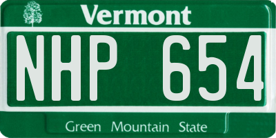 VT license plate NHP654