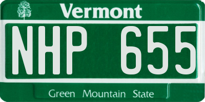 VT license plate NHP655