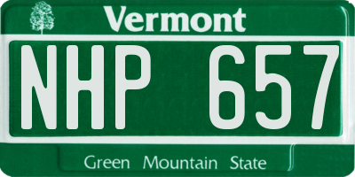 VT license plate NHP657