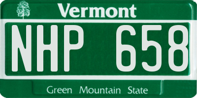 VT license plate NHP658