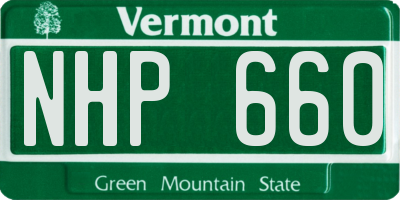 VT license plate NHP660