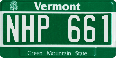 VT license plate NHP661
