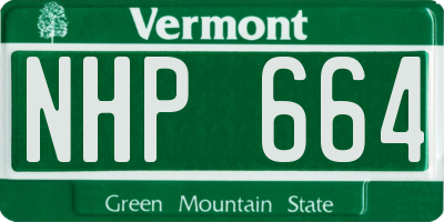 VT license plate NHP664
