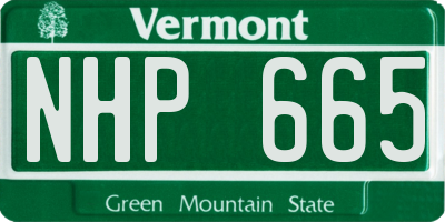 VT license plate NHP665