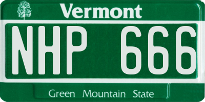 VT license plate NHP666