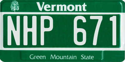 VT license plate NHP671
