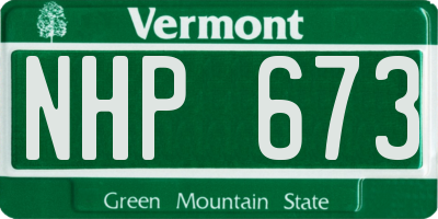 VT license plate NHP673