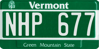 VT license plate NHP677