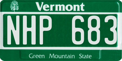 VT license plate NHP683