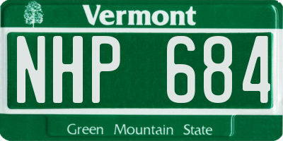 VT license plate NHP684