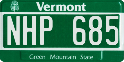 VT license plate NHP685