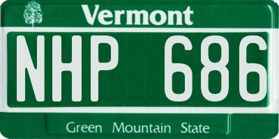 VT license plate NHP686