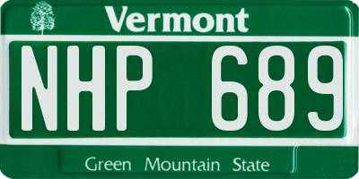 VT license plate NHP689
