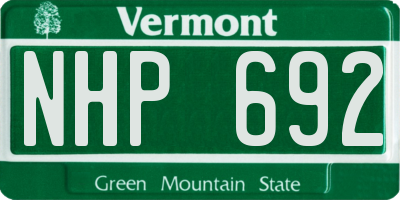 VT license plate NHP692
