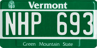 VT license plate NHP693