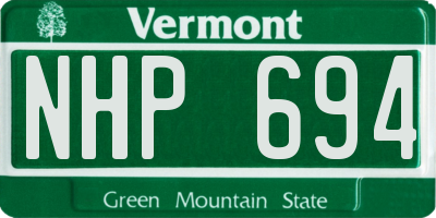 VT license plate NHP694