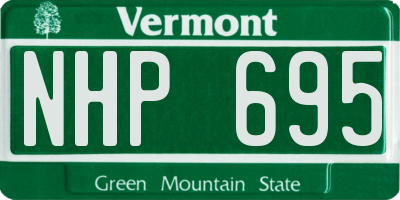 VT license plate NHP695