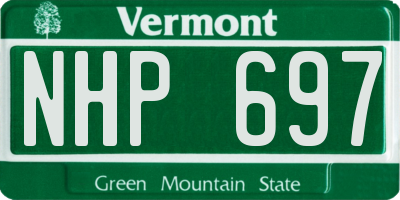 VT license plate NHP697