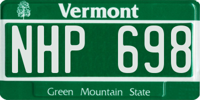 VT license plate NHP698