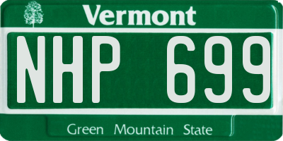 VT license plate NHP699