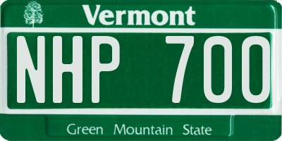 VT license plate NHP700