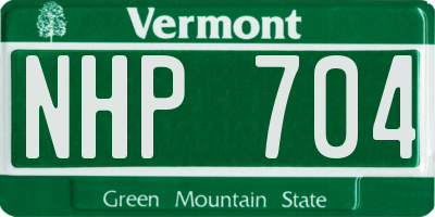 VT license plate NHP704