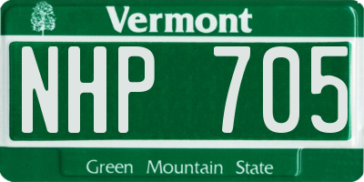 VT license plate NHP705