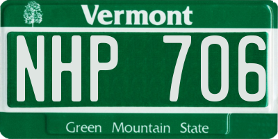 VT license plate NHP706