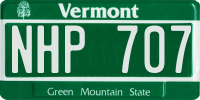 VT license plate NHP707