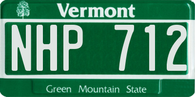 VT license plate NHP712