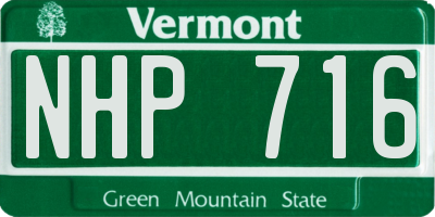 VT license plate NHP716